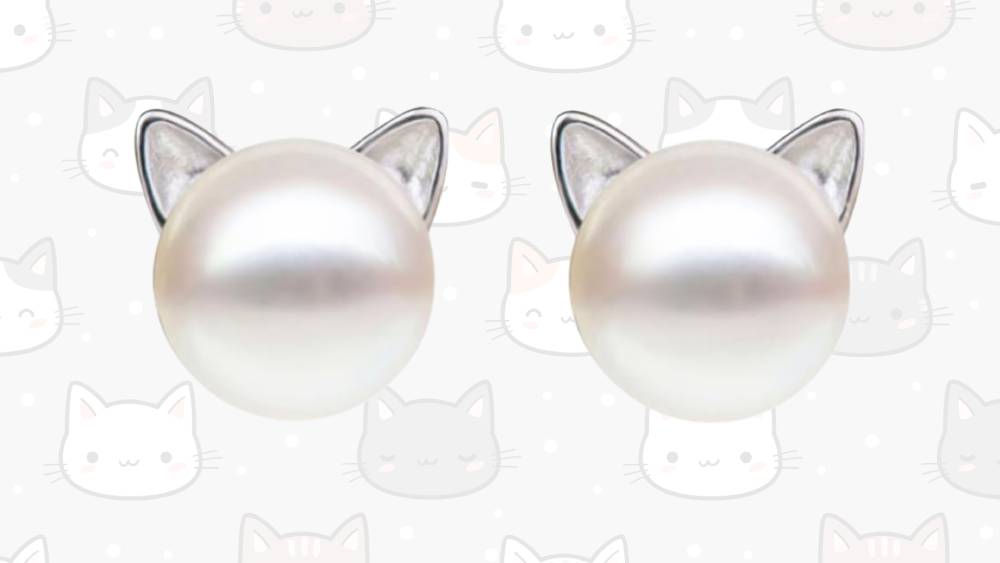 Sterling silver cat earrings