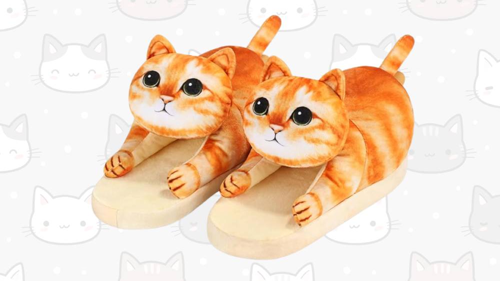 Cute funny cat slippers