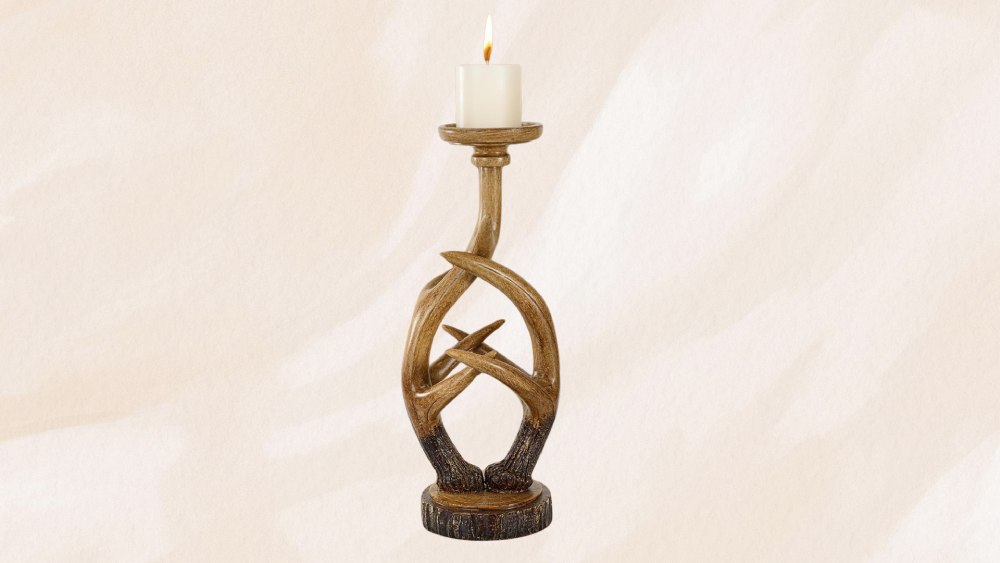Vintage Antler Candle Holder Set