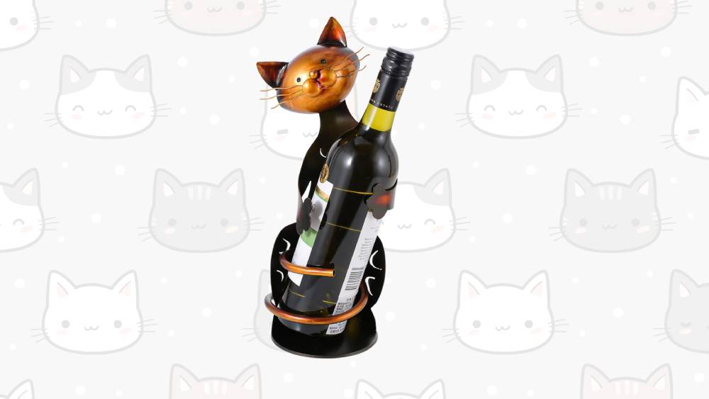 Stylish cat-shaped wine holder