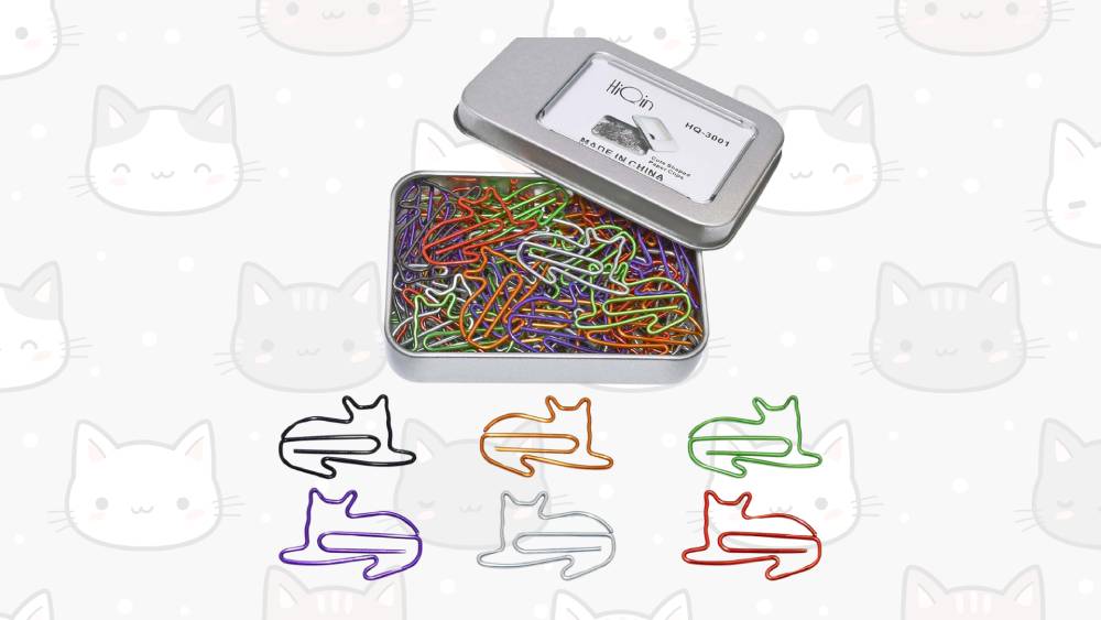 Cute cat-shaped paper clips