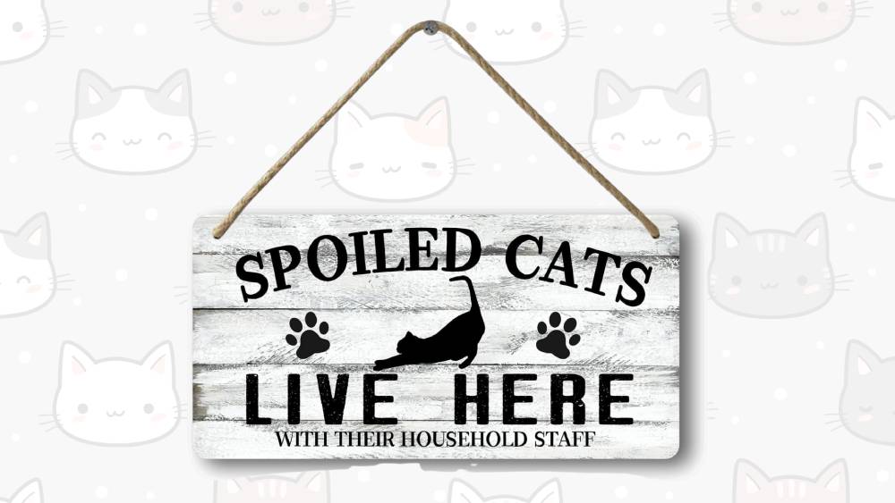 Wooden cat wall decor
