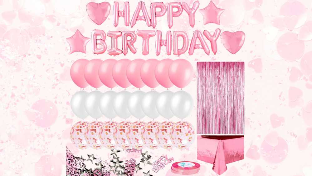 Stunning birthday setup pink