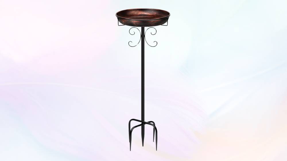 35-inch Metal Bird Bath