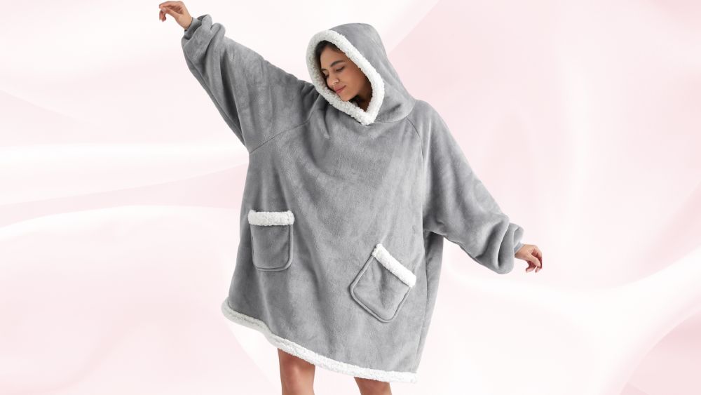 Cozy warm Bedsure blanket hoodie