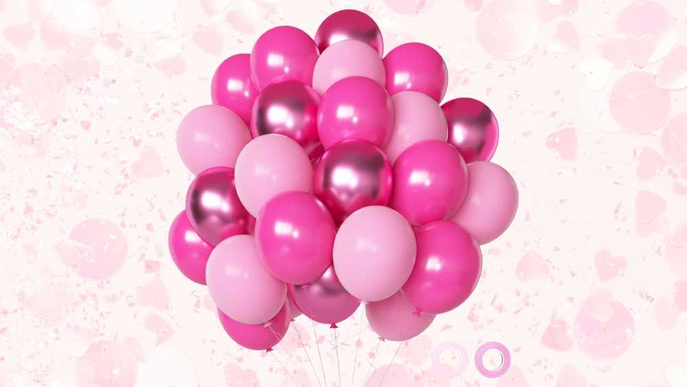 50-piece set of 12-inch pink balloons
