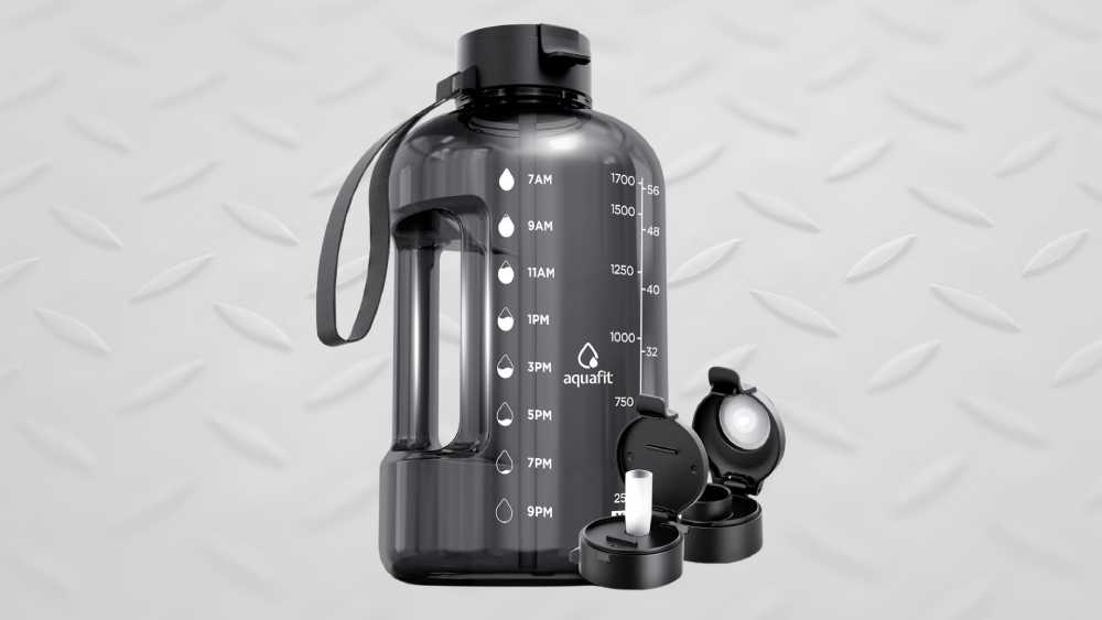 Reusable water bottle with leak-proof cap