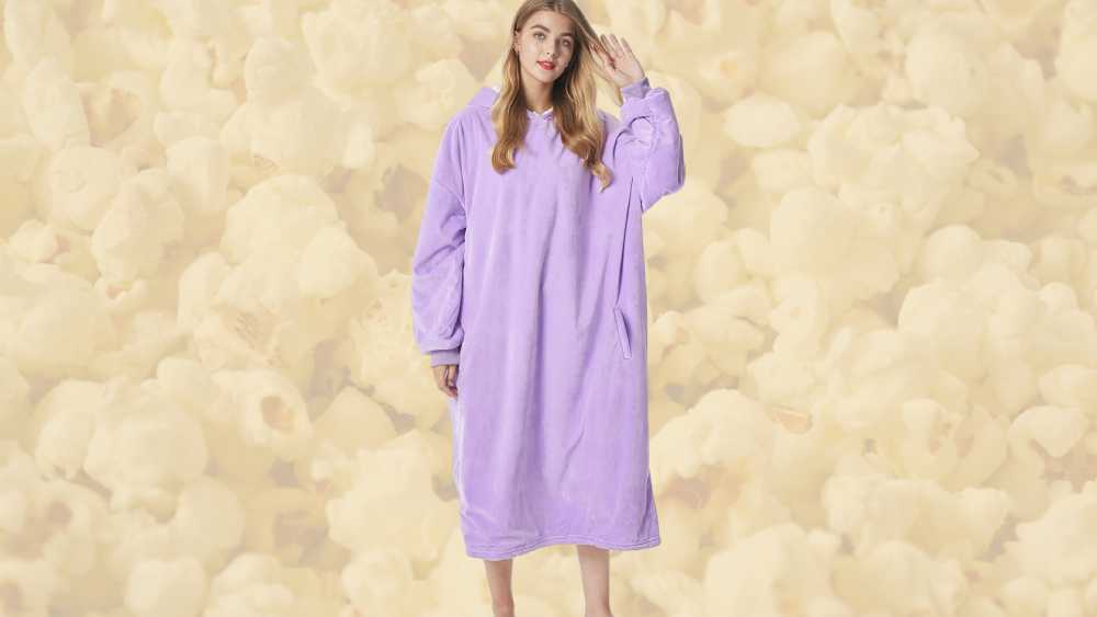 Cozy wearable blanket with sleeves