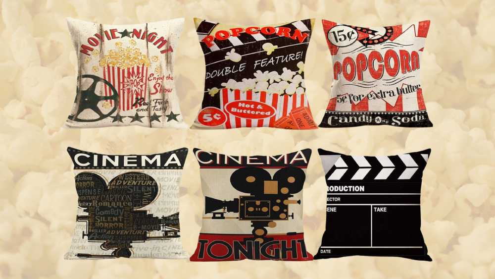 Pillow cases with movie-themed designs