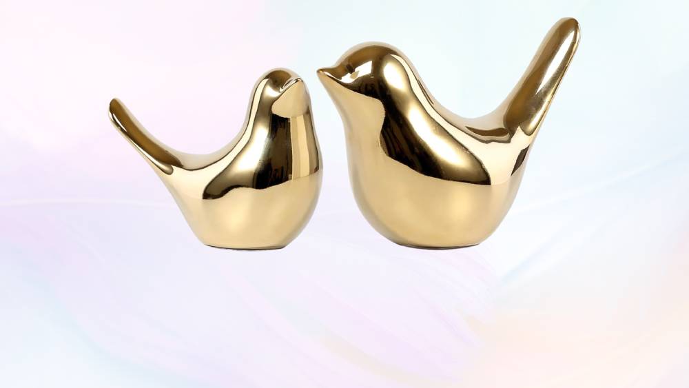 Gold Small Birds Statues