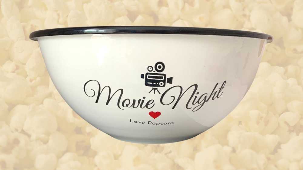 White bowl for popcorn snacks