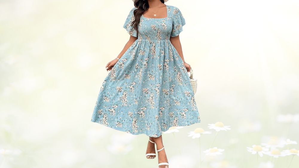 Short Sleeve A-Line Maxi Dress