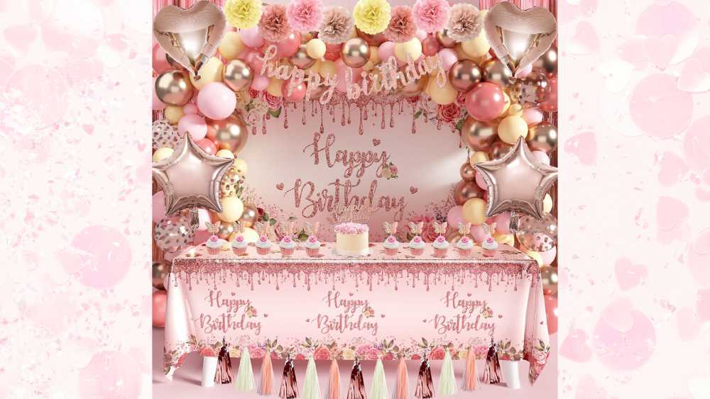 Rose Gold Birthday Party Decoration
