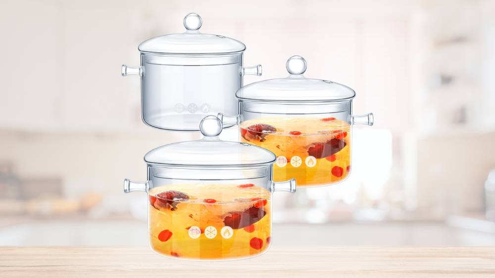 3-Piece Glass Simmer Pot Set