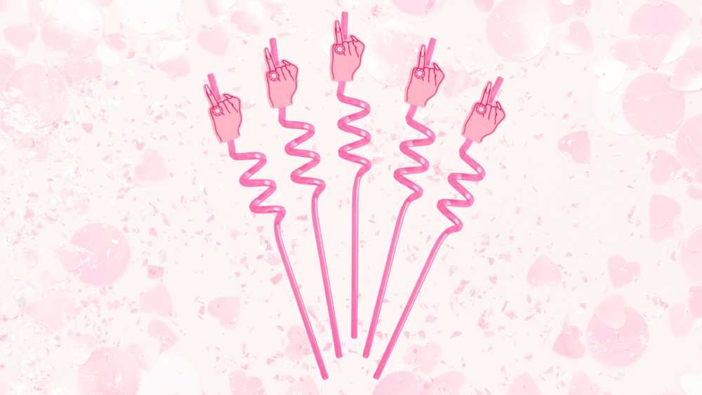 Reusable Ring Finger Straw Set