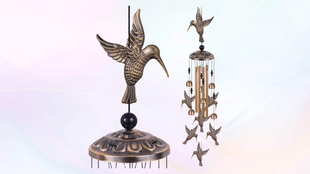 Solawind Bronze Hummingbird Wind Chimes