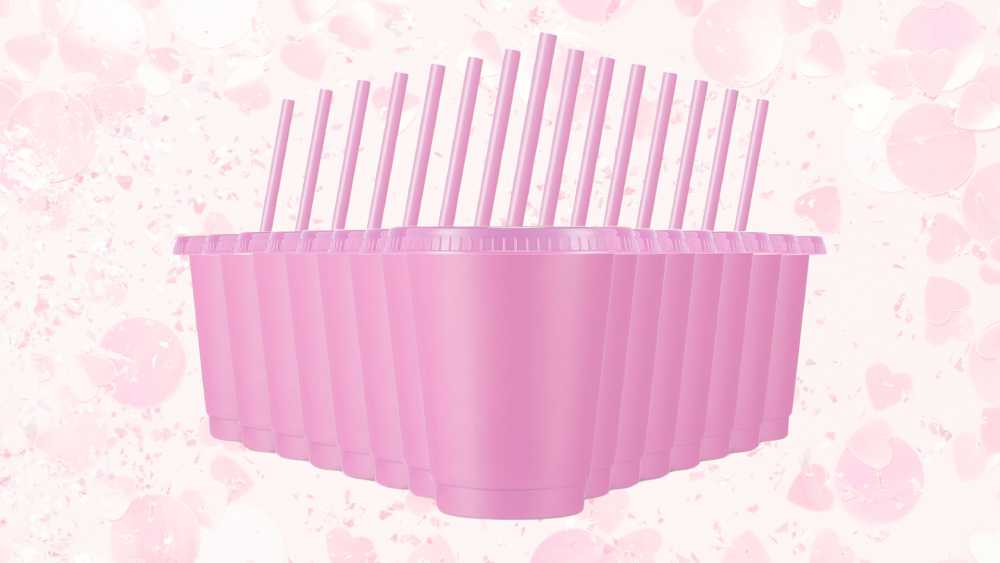 Light Pink Glitter Tumblers