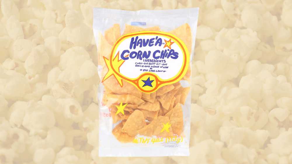 Crunchy salted corn chips snacks