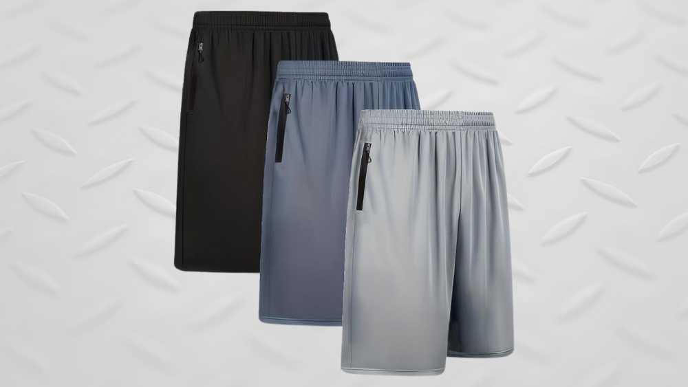 Breathable men’s shorts for active wear.
