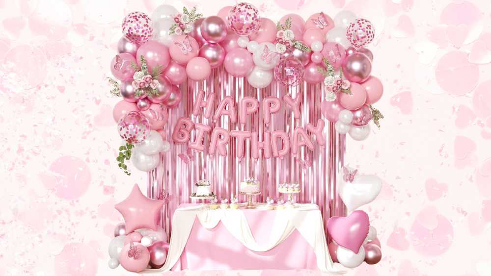Pink Birthday Decoration Set