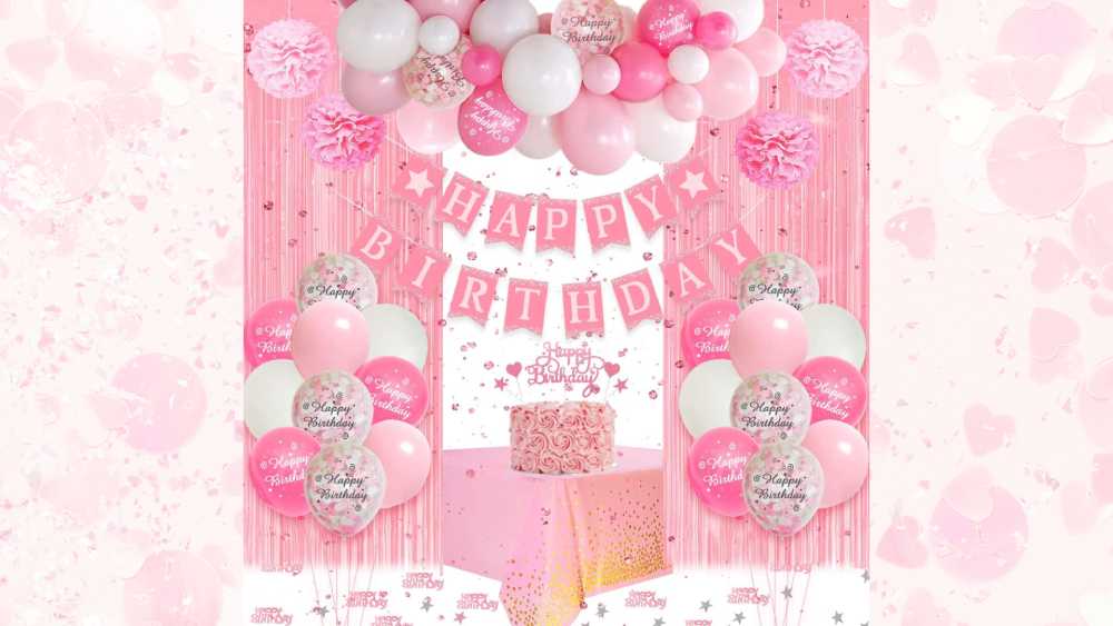 Pink Birthday Decoration Set