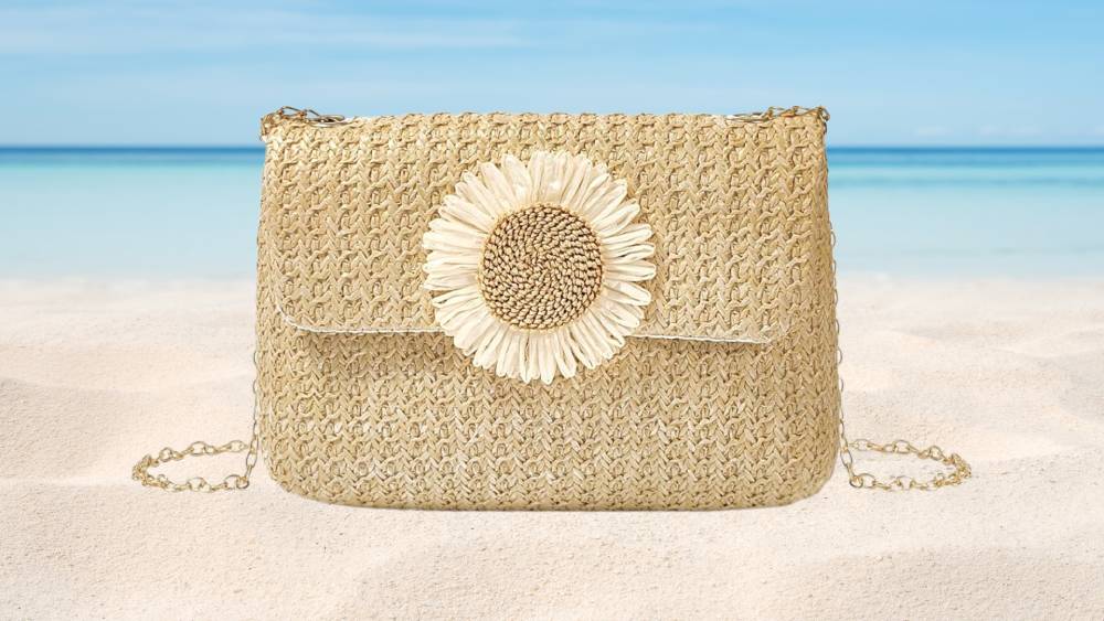 Flower Rattan Shoulder Bag