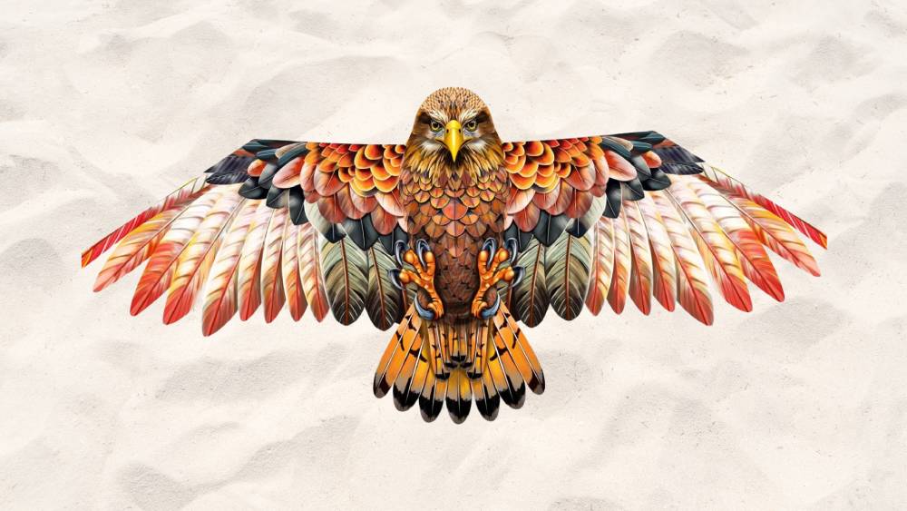 Majestic bald eagle kite soaring