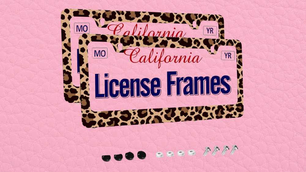 Cheetah print license plate holder