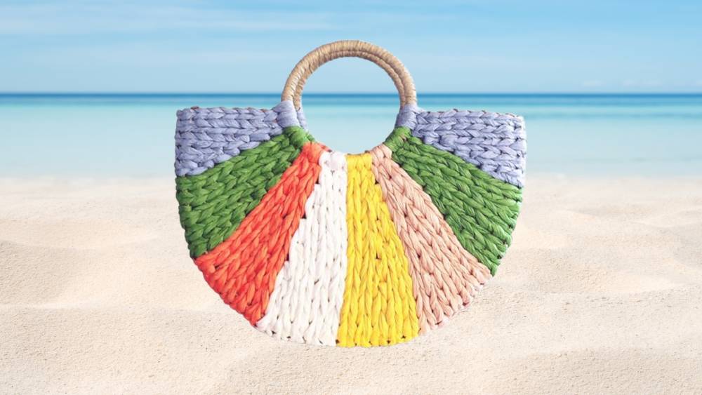 Semi-Circle Rattan Straw Bag