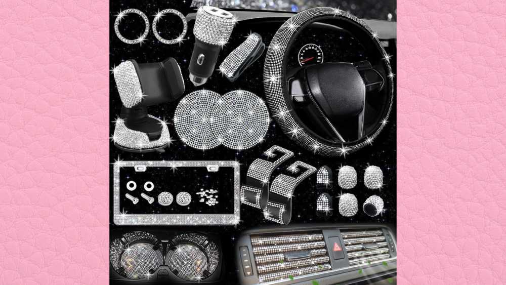 Bling car accessories set
