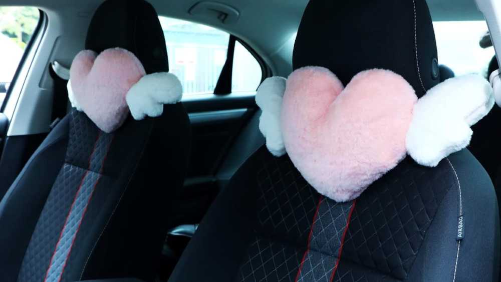 Plush heart-shaped pillows
