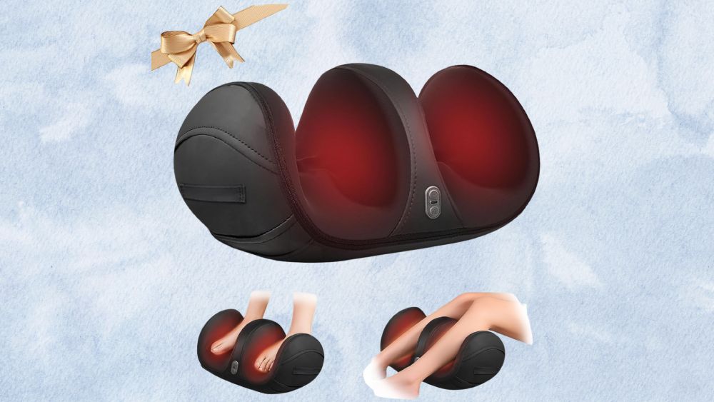 Heated foot massager device