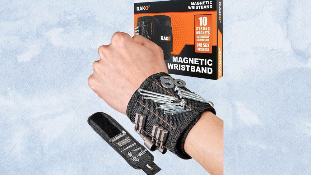 Magnetic wristband tool holder