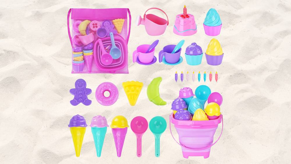 Colorful ice cream beach toys
