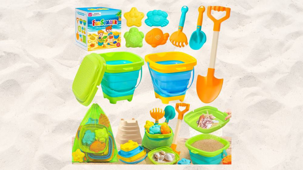 Collapsible colorful beach sand toys