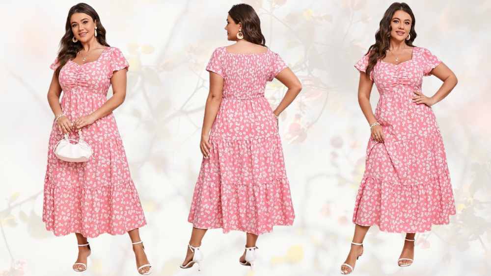 Plus size ruffle dress