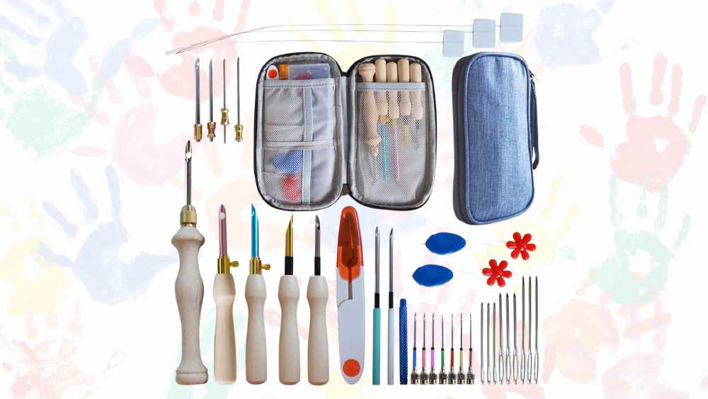 Punch needle kit for textured embroidery