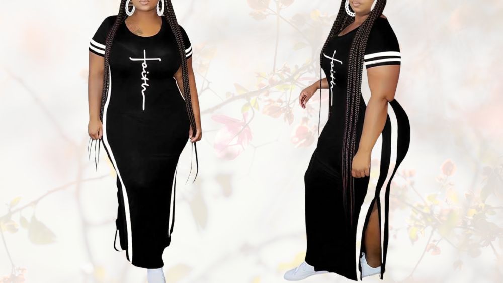 Black strethchy summer dress