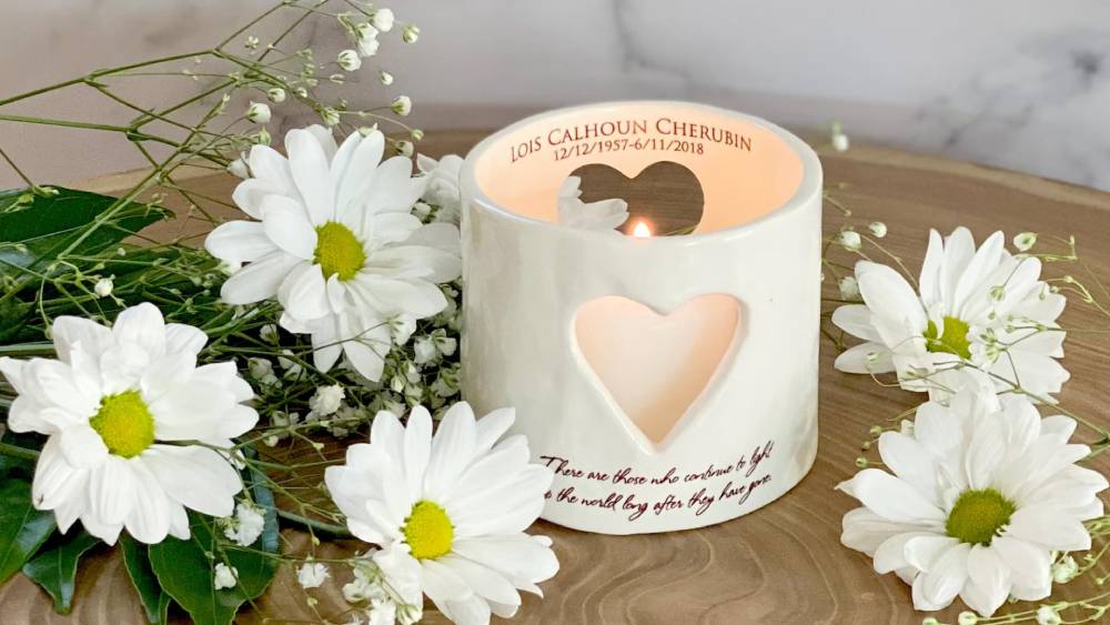 Candle with heart for memorial