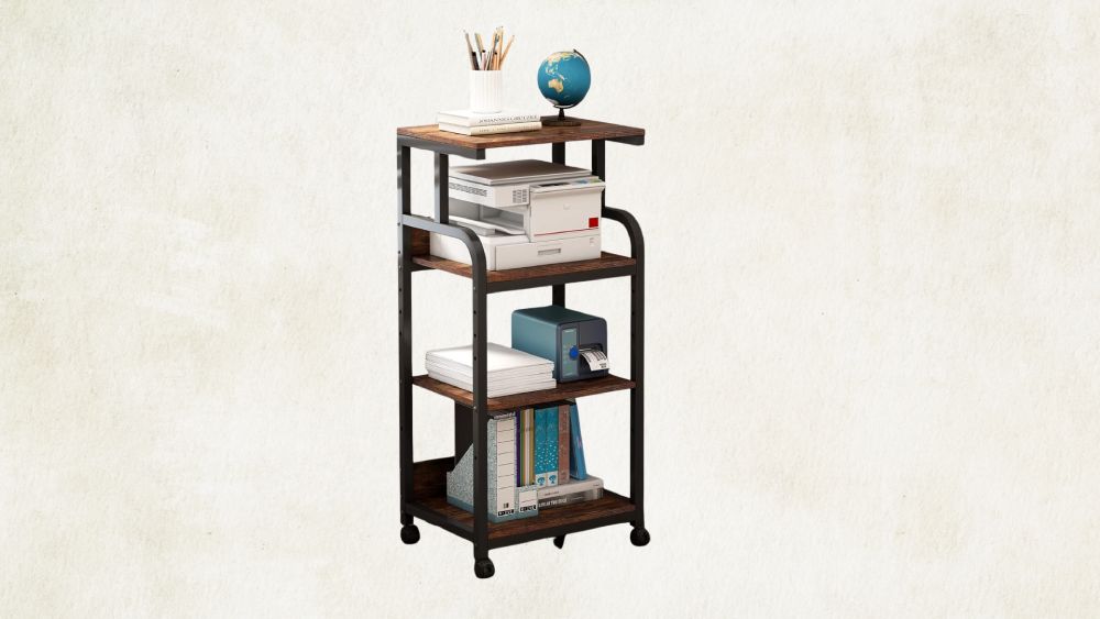 4-tier printer stand with adjustable shelves
