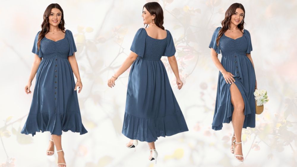 Smocked Ruched Flowy Dress
