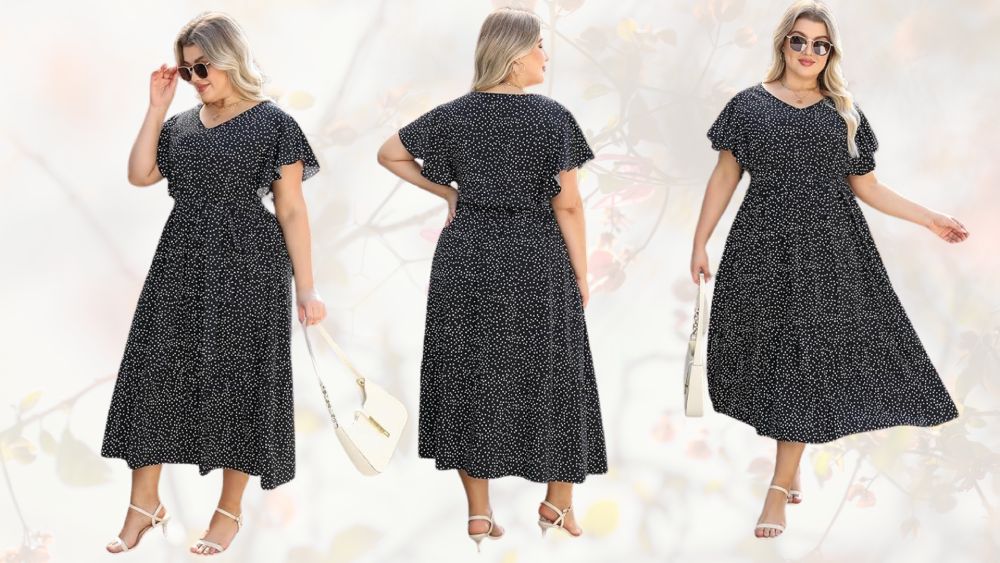 Plus size Midi Dress with Pockets