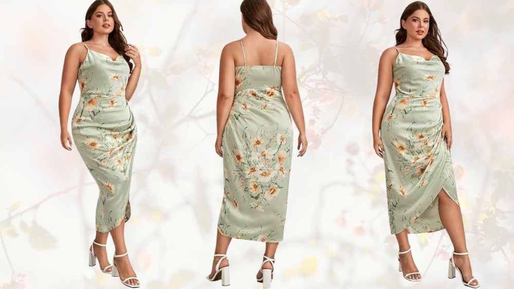 Plus size satin dress