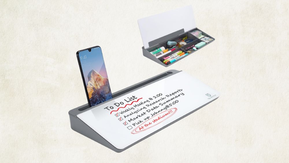 Whiteboard pad with built-in storage drawer