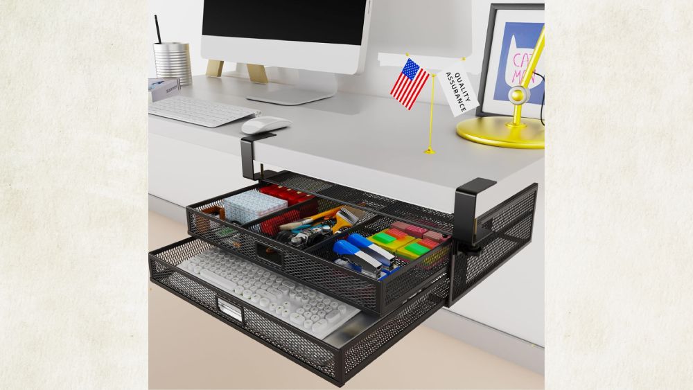 Under desk organizer for space saving
