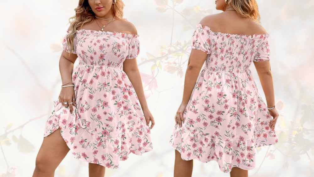 Off shoulder floral dress