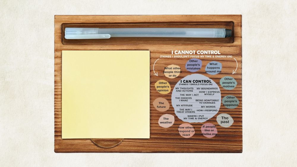 Mental health note holder with affirmations