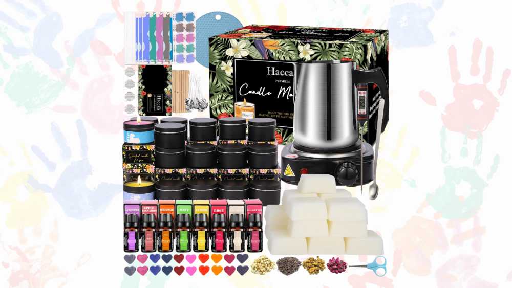 Candle making kit with wax melter
