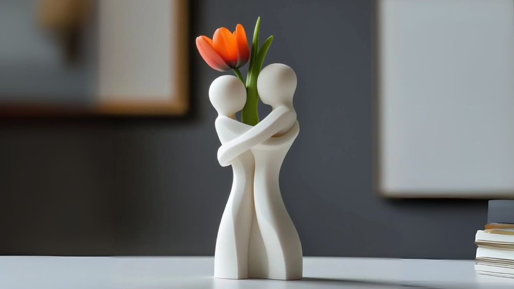 Loving Embrace vase with sculptural design