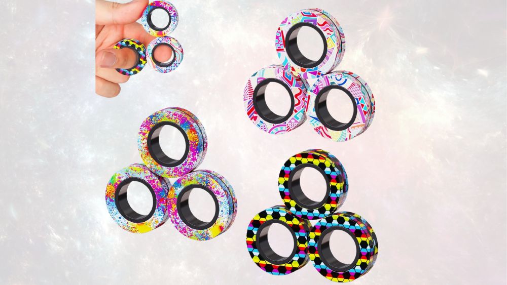 Fidget rings for stress and focus